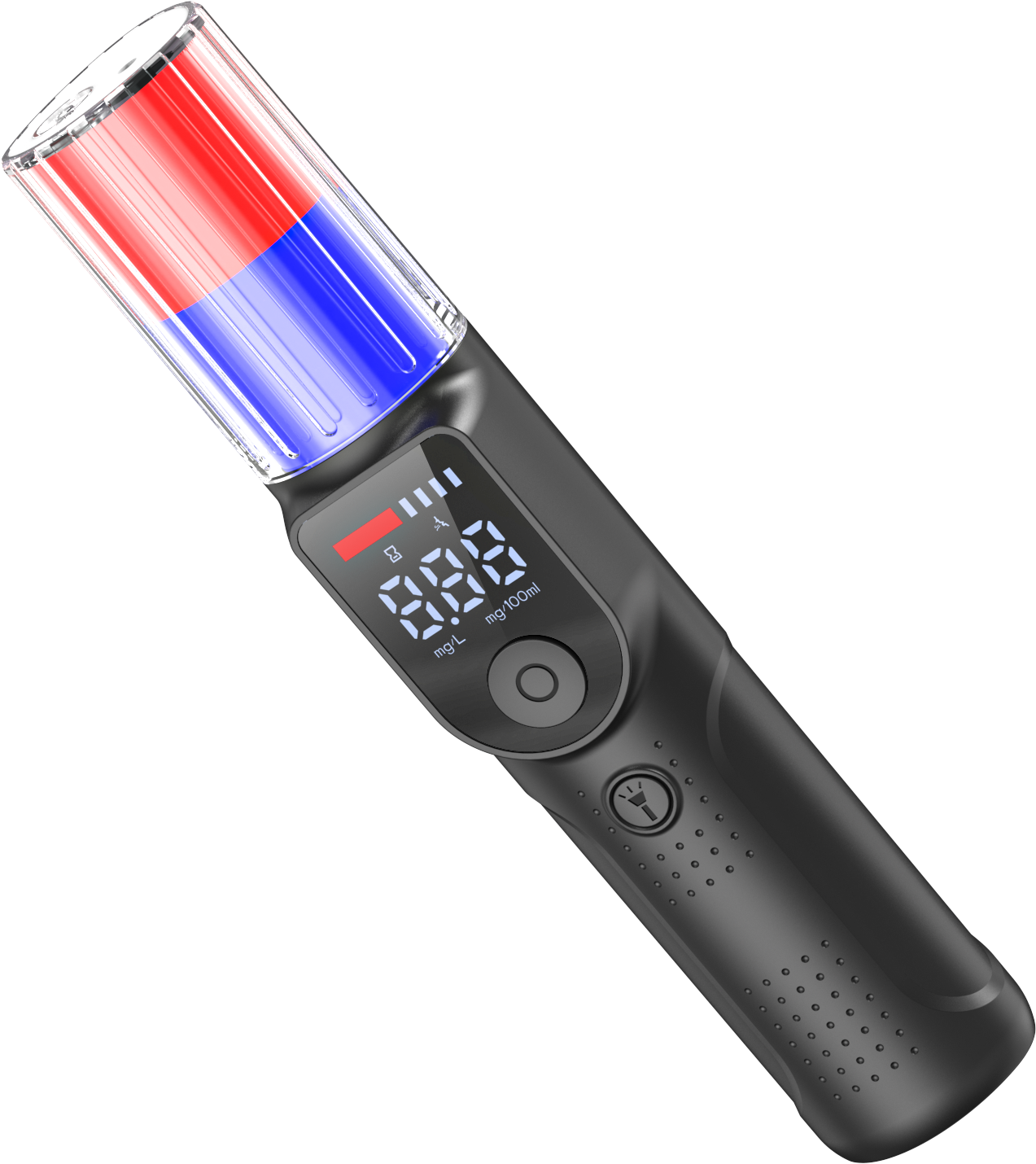 Alcohol Tester High Sensitivity 3-Second Voice Result Announcement Red and Blue Flashing 18-Hour Long Battery Life