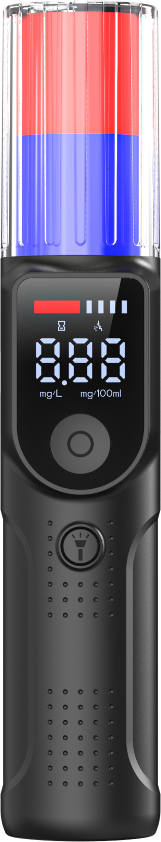 Alcohol Tester High Sensitivity 3-Second Voice Result Announcement Red and Blue Flashing 18-Hour Long Battery Life