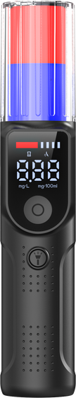 Alcohol Tester High Sensitivity 3-Second Voice Result Announcement Red and Blue Flashing 18-Hour Long Battery Life
