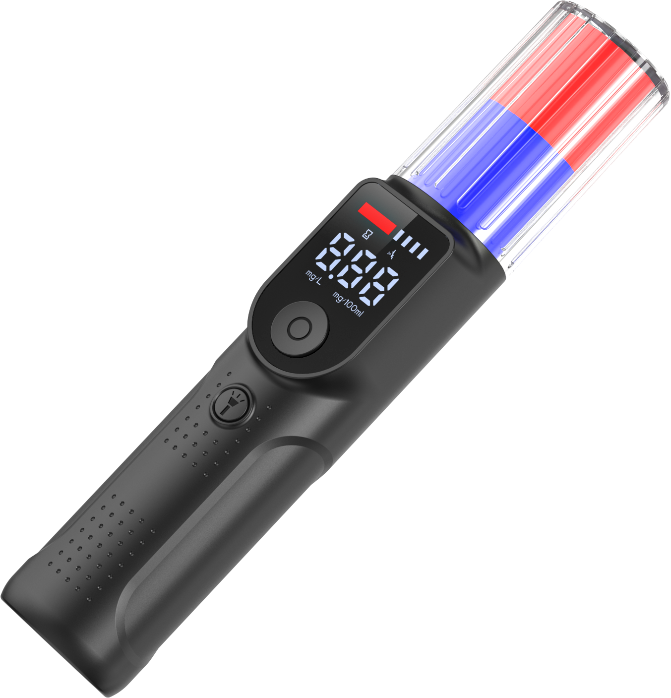 Alcohol Tester High Sensitivity 3-Second Voice Result Announcement Red and Blue Flashing 18-Hour Long Battery Life