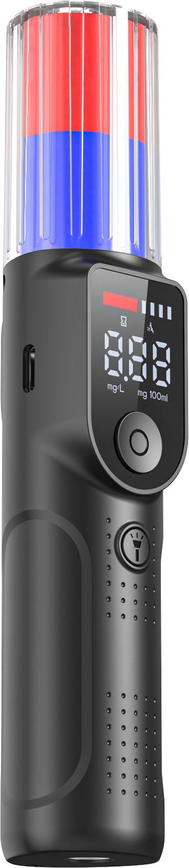 Alcohol Tester High Sensitivity 3-Second Voice Result Announcement Red and Blue Flashing 18-Hour Long Battery Life