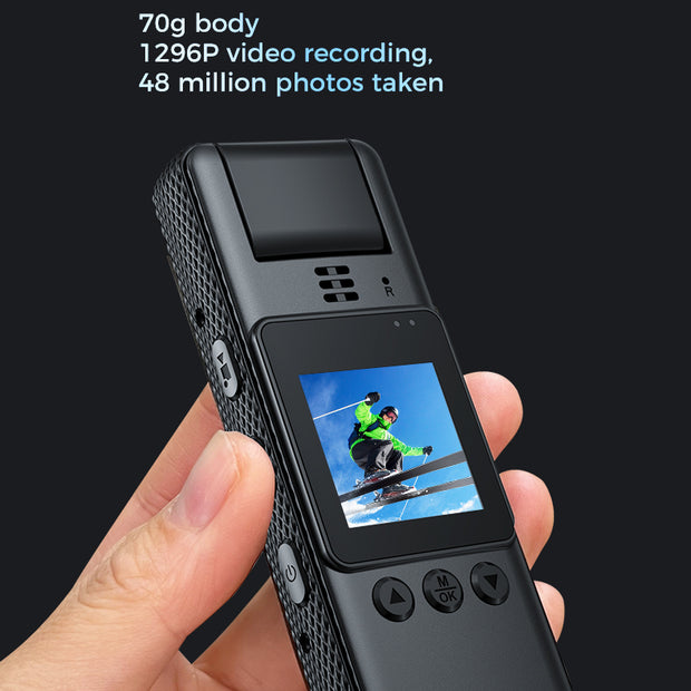 A23 Badge-style Recorder 180° Rotatable Lens 70g Ultra-Clear Body One-Touch Start Recording
