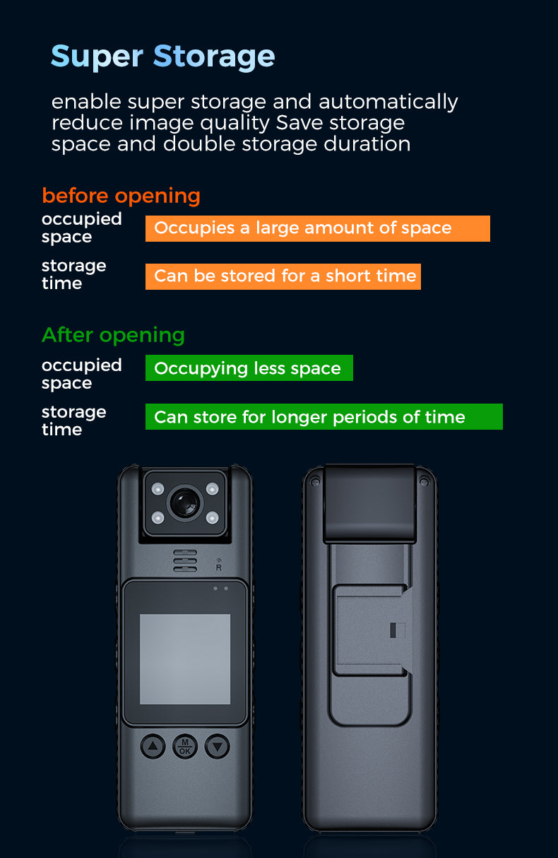 A23 Badge-style Recorder 180° Rotatable Lens 70g Ultra-Clear Body One-Touch Start Recording