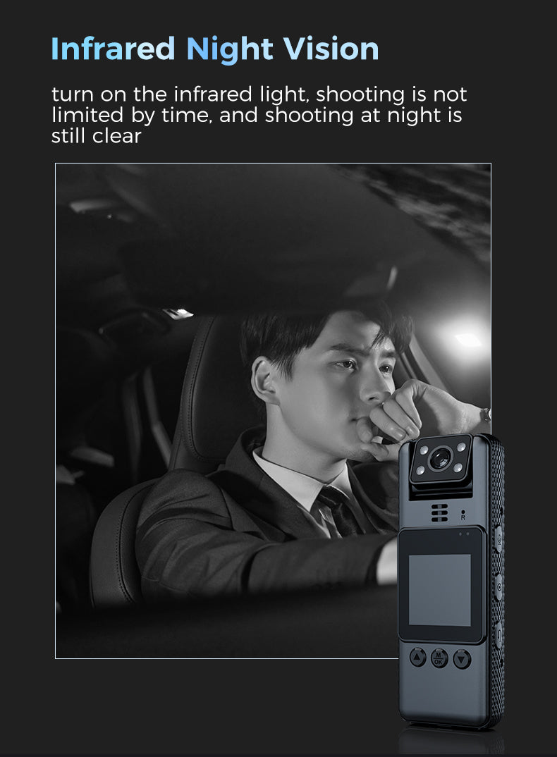 A23 Badge-style Recorder 180° Rotatable Lens 70g Ultra-Clear Body One-Touch Start Recording