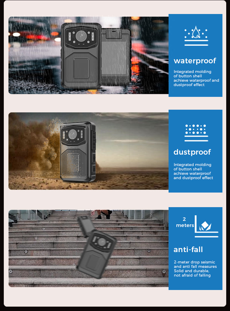 AWS-CAT1 4G Body-Worn Camera 4K High-Definition Video Recording IP68 Waterproof and Dustproof