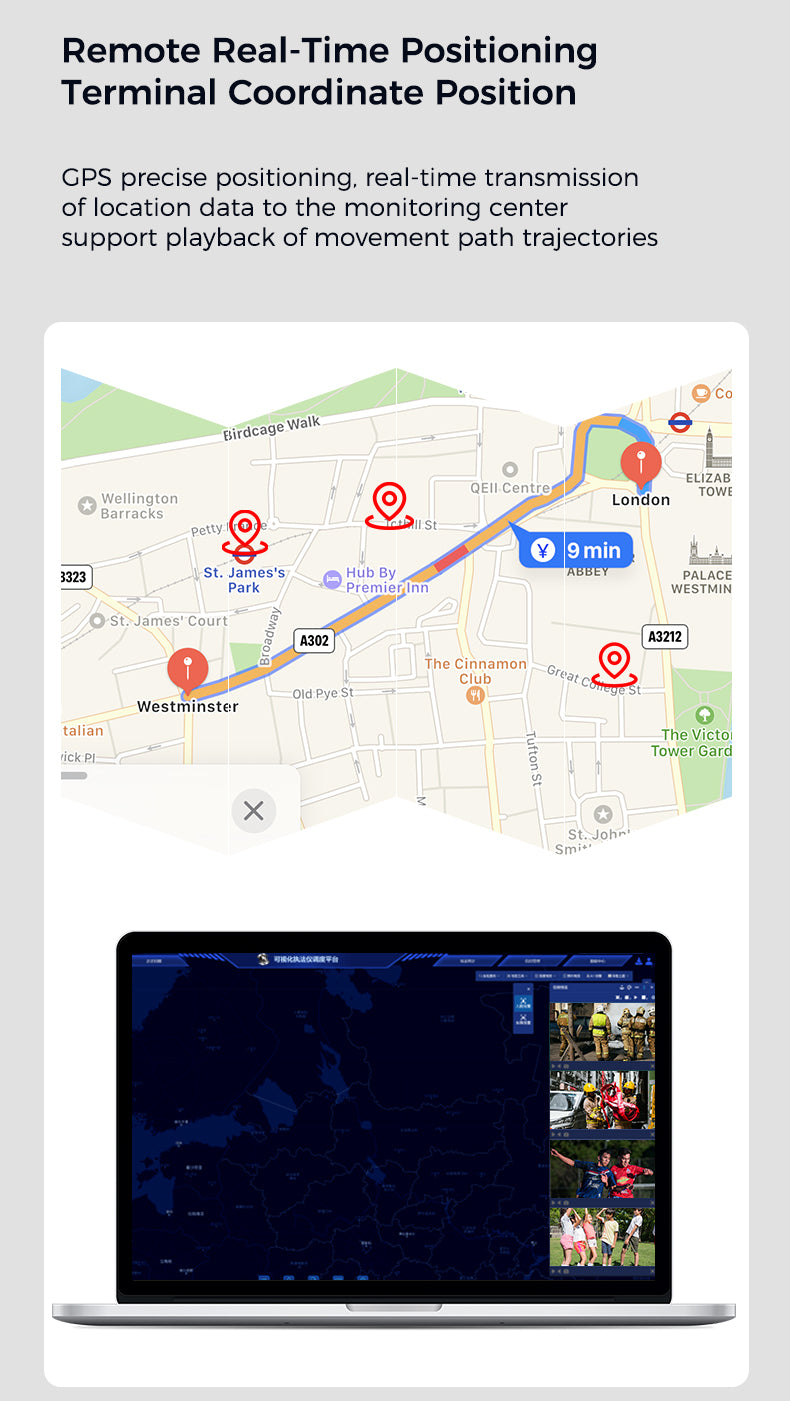 B4K4 Body Worn Camera 18-Hour Long Battery Life 4K Ultra HD Recording IP68 Waterproof and Dustproof GPS Real-Time Positioning