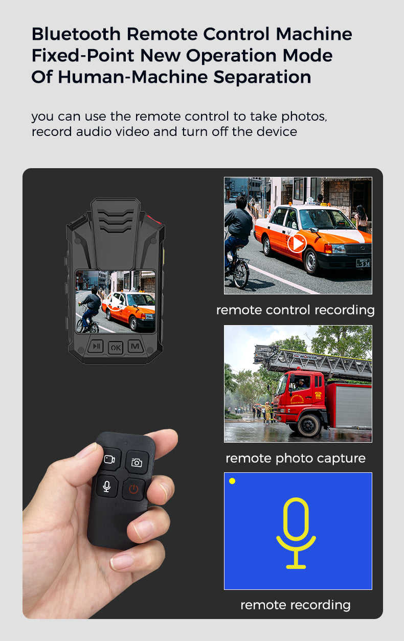 B4K4 Body Worn Camera 18-Hour Long Battery Life 4K Ultra HD Recording IP68 Waterproof and Dustproof GPS Real-Time Positioning