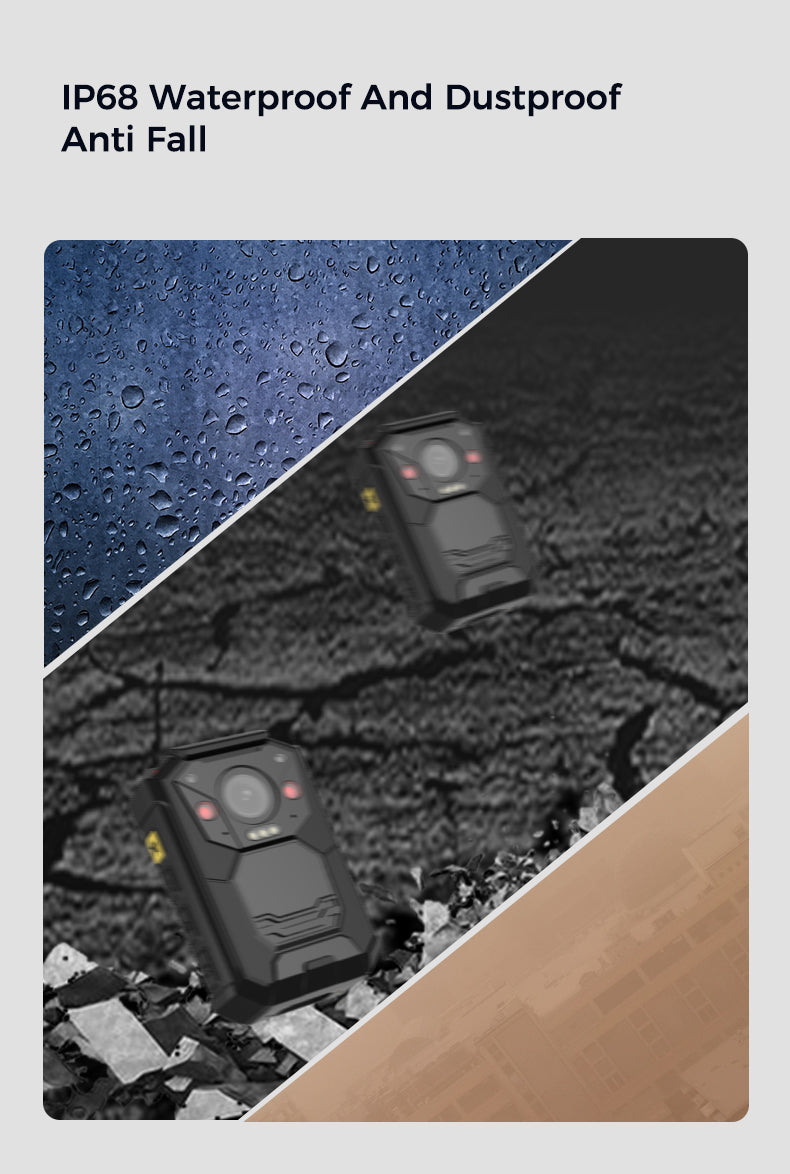 B4K4 Body Worn Camera 18-Hour Long Battery Life 4K Ultra HD Recording IP68 Waterproof and Dustproof GPS Real-Time Positioning