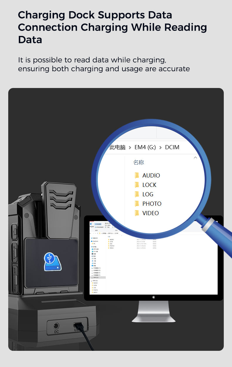 B4K4 Body Worn Camera 18-Hour Long Battery Life 4K Ultra HD Recording IP68 Waterproof and Dustproof GPS Real-Time Positioning