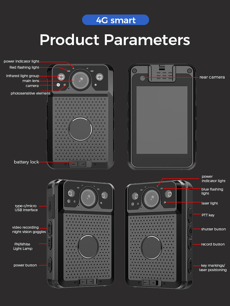 G10 4G Law Enforcement Recorder Wireless Transmission Global Real-time Positioning