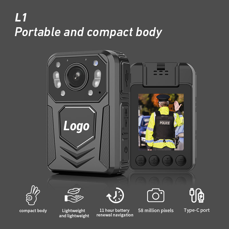 L1 Law Enforcement Body Camera, 76g Ultra-Lightweight Body, 11-Hour Long Battery Life, 58W High-Definition Photo Pixels, Automatic Infrared Night Vision
