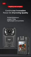 L1 Law Enforcement Body Camera, 76g Ultra-Lightweight Body, 11-Hour Long Battery Life, 58W High-Definition Photo Pixels, Automatic Infrared Night Vision