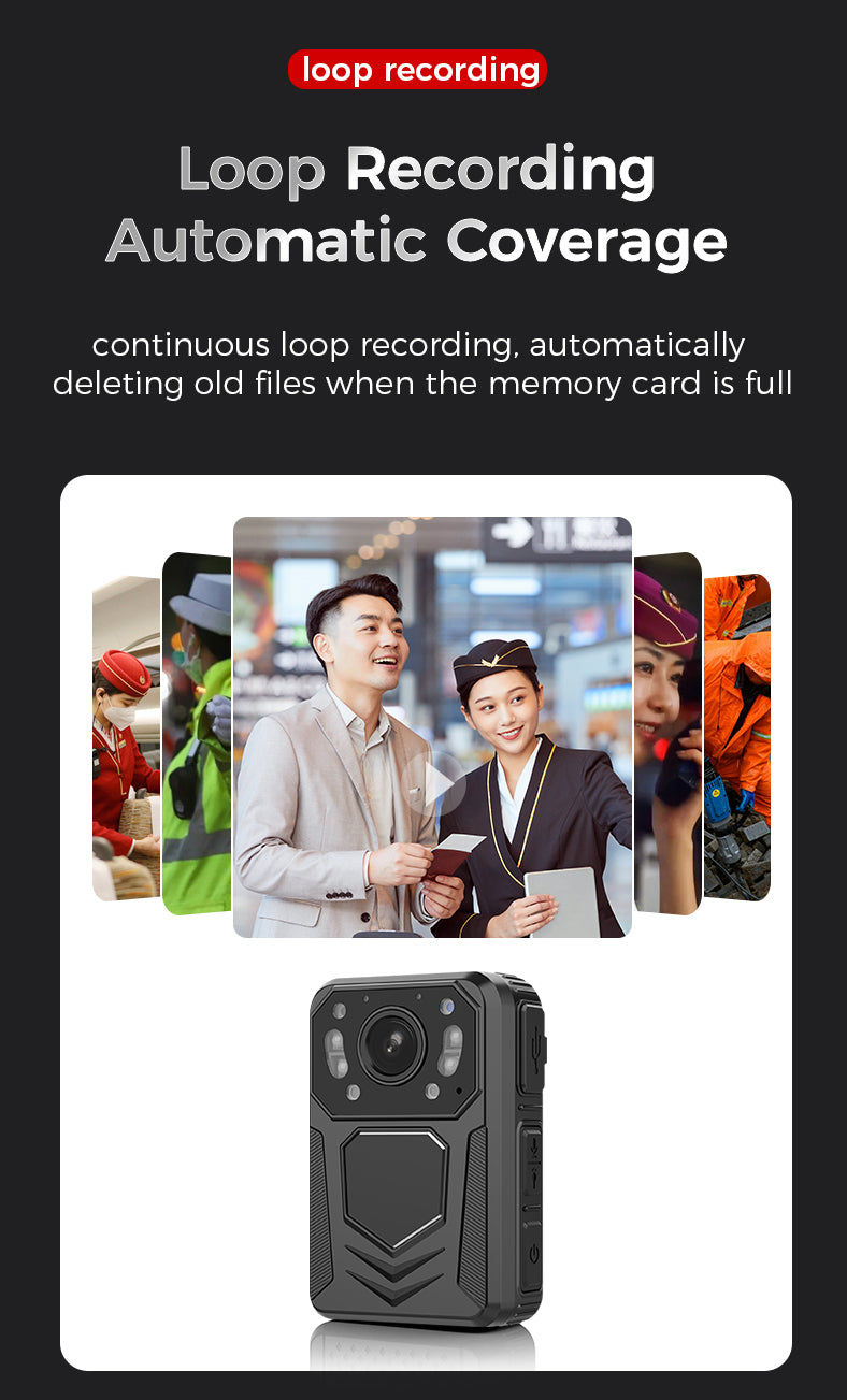 L1 Law Enforcement Body Camera, 76g Ultra-Lightweight Body, 11-Hour Long Battery Life, 58W High-Definition Photo Pixels, Automatic Infrared Night Vision