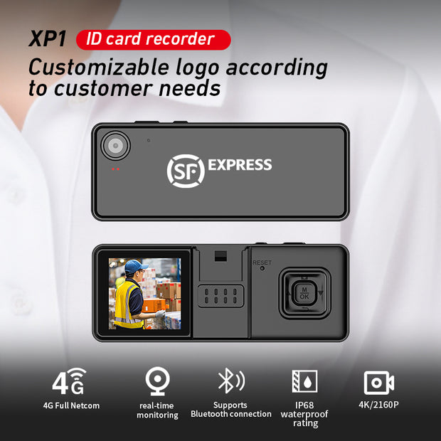 XP1 Badge-style Recorder Customizable Badge Logo 2K High-definition Recording H.265 Compression Format Wi-Fi Wireless Transmission