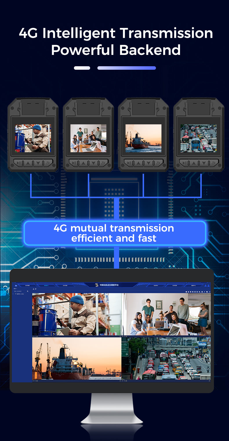 Z1-B 4G Body-Worn Camera with 4G, Anti-Shake Technology, IP68 Waterproof and Dustproof, 3100mAh Large Battery, 2A Fast Charging