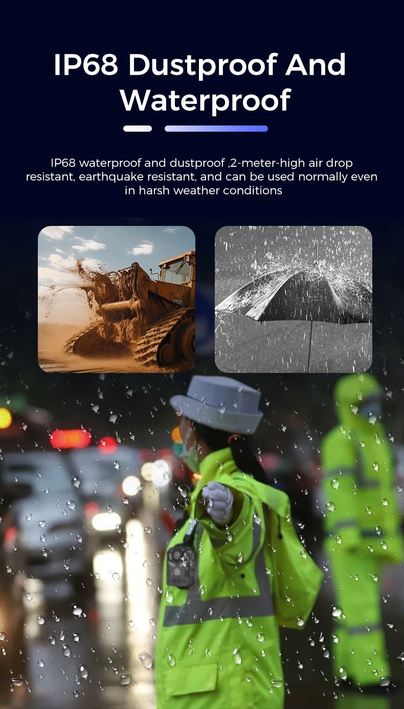 Z1-B 4G Body-Worn Camera with 4G, Anti-Shake Technology, IP68 Waterproof and Dustproof, 3100mAh Large Battery, 2A Fast Charging