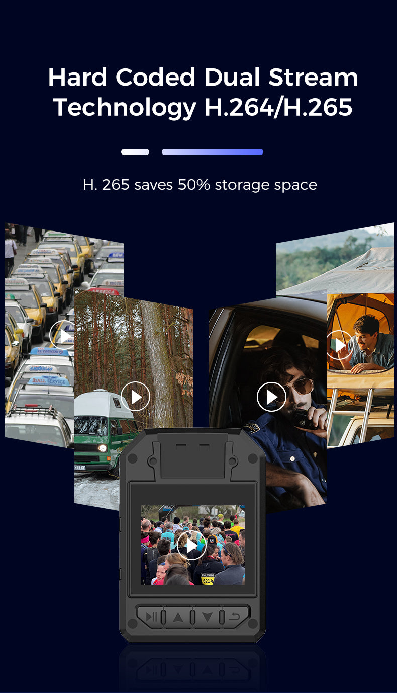 Z1-B 4G Body-Worn Camera with 4G, Anti-Shake Technology, IP68 Waterproof and Dustproof, 3100mAh Large Battery, 2A Fast Charging